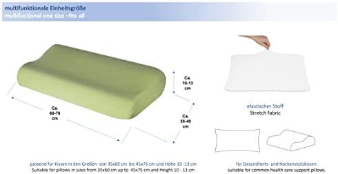Hochwertiger Kissenbezug für Nackenkissen – Baumwolle, Dunkelgrau, ideal für ergonomischen Schlaf 35x60 bis 45x75 cm