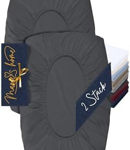 2er Set Kissenbezug für Nackenstützkissen – Weiche, komfortable Kopfkissenbezüge in Anthrazit für erholsame Nächte