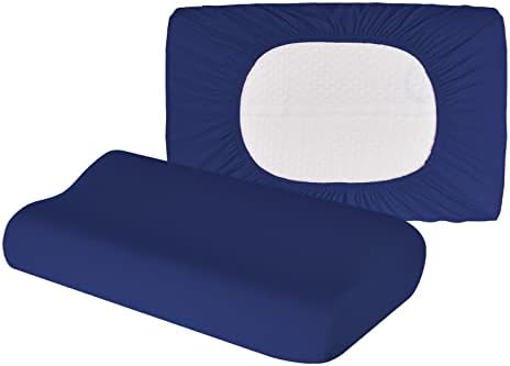 Hochwertiger Kissenbezug für Nackenkissen – Baumwolle, Dunkelgrau, ideal für ergonomischen Schlaf 35x60 bis 45x75 cm