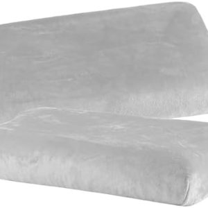 BaSaTex Cashmere Kissenbezüge 2er Pack | Kuschelig weich für Nackenkissen | Grau, 40x60 cm – 45x65 cm