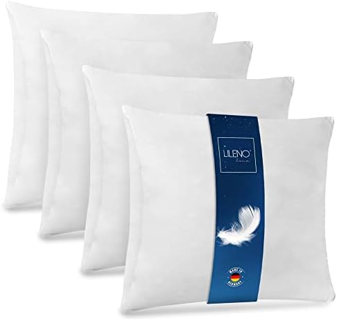 LILENO HOME Federkissen 80x80 cm - Allergikerfreundliches Schlafkissen für Kinder, 1200 g Federfüllung!