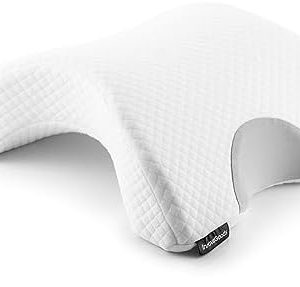 InnovaGoods - Ergonomisches Nackenkissen für Paare, Viskoelastisch für besten Schlaf, Abnehmbarer Bezug, Weiß, 36 x 12,5