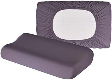 Hochwertiger Kissenbezug für Nackenkissen – Baumwolle, Dunkelgrau, ideal für ergonomischen Schlaf 35x60 bis 45x75 cm