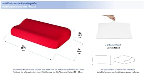 Hochwertiger Kissenbezug für Nackenkissen – Baumwolle, Dunkelgrau, ideal für ergonomischen Schlaf 35x60 bis 45x75 cm