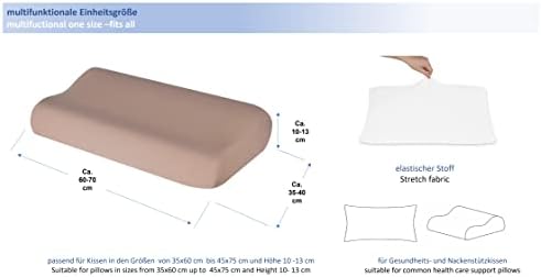 Hochwertiger Kissenbezug für Nackenkissen – Baumwolle, Dunkelgrau, ideal für ergonomischen Schlaf 35x60 bis 45x75 cm