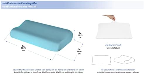 Hochwertiger Kissenbezug für Nackenkissen – Baumwolle, Dunkelgrau, ideal für ergonomischen Schlaf 35x60 bis 45x75 cm