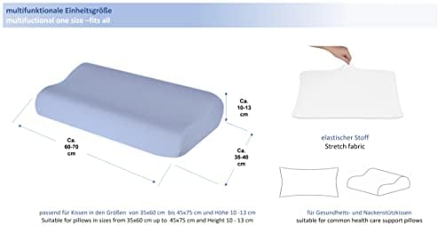 Hochwertiger Kissenbezug für Nackenkissen – Baumwolle, Dunkelgrau, ideal für ergonomischen Schlaf 35x60 bis 45x75 cm