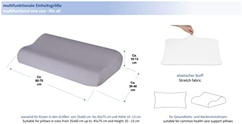 Hochwertiger Kissenbezug für Nackenkissen – Baumwolle, Dunkelgrau, ideal für ergonomischen Schlaf 35x60 bis 45x75 cm