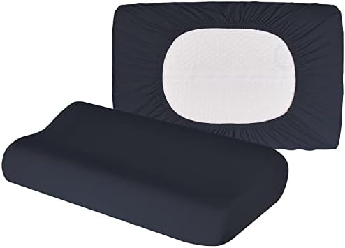 Hochwertiger Kissenbezug für Nackenkissen – Baumwolle, Dunkelgrau, ideal für ergonomischen Schlaf 35x60 bis 45x75 cm