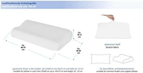 Hochwertiger Kissenbezug für Nackenkissen – Baumwolle, Dunkelgrau, ideal für ergonomischen Schlaf 35x60 bis 45x75 cm