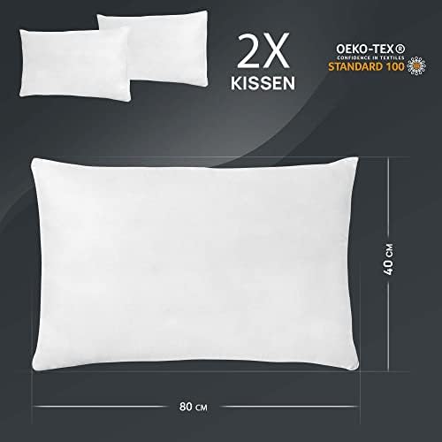 LILENO HOME Federkissen 80x80 cm - Allergikerfreundliches Schlafkissen für Kinder, 1200 g Federfüllung!