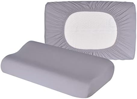 Hochwertiger Kissenbezug für Nackenkissen – Baumwolle, Dunkelgrau, ideal für ergonomischen Schlaf 35x60 bis 45x75 cm