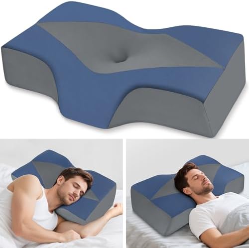 Orthopädisches Memory Foam Kopfkissen – Ergonomisches Nackenstützkissen für schmerzfreies Schlafen mit kühlendem, waschb