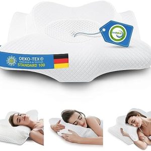 Orthopädisches Nackenkissen von – Ergonomisches Memory Foam Kissen für Seitenschläfer, Rücken- und Bauchschläfer, OEKO-