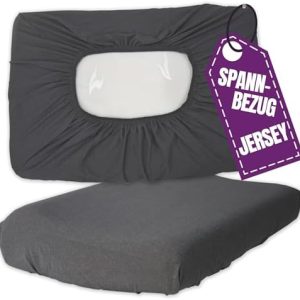 Jersey Nackenkissen Bezug 40x60 cm Anthrazit - Elastischer Baumwolle Bezug für Nackenstützkissen im Schlafzimmer