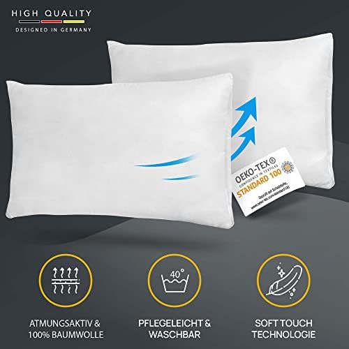 LILENO HOME Federkissen 80x80 cm - Allergikerfreundliches Schlafkissen für Kinder, 1200 g Federfüllung!