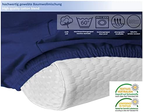 Hochwertiger Kissenbezug für Nackenkissen – Baumwolle, Dunkelgrau, ideal für ergonomischen Schlaf 35x60 bis 45x75 cm