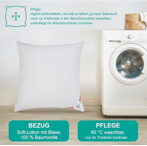 Neu Canada Daunenkissen 80x80 cm – 700 g weiche Daunen für erholsamen Schlafkomfort im Schlafzimmer