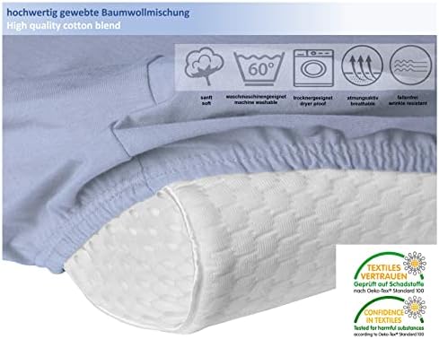 Hochwertiger Kissenbezug für Nackenkissen – Baumwolle, Dunkelgrau, ideal für ergonomischen Schlaf 35x60 bis 45x75 cm