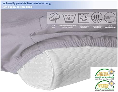 Hochwertiger Kissenbezug für Nackenkissen – Baumwolle, Dunkelgrau, ideal für ergonomischen Schlaf 35x60 bis 45x75 cm