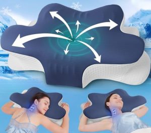 Orthopädisches Nackenstützkissen von – Ergonomisches Memory Foam Kopfkissen, höhenverstellbar, ideal für Seiten-, Rücke
