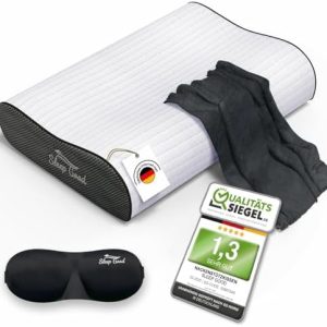Sleep Good Nackenstützkissen - Orthopädisches Memory Foam für Seitenschläfer - Inkl. Spannbezug und anpassbarer Höhe