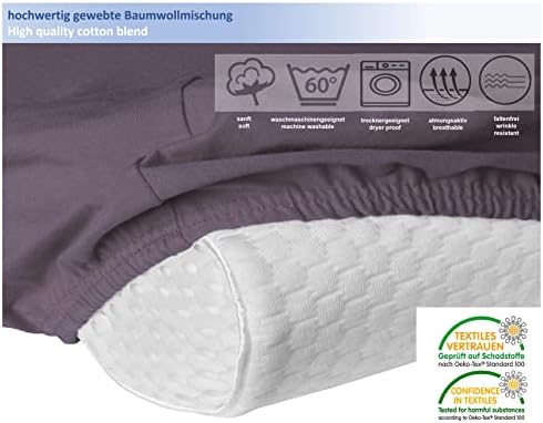 Hochwertiger Kissenbezug für Nackenkissen – Baumwolle, Dunkelgrau, ideal für ergonomischen Schlaf 35x60 bis 45x75 cm