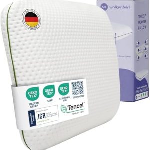 Wolkenfeld Kinderkissen 60x40x6 – Weiches, atmungsaktives Kopfkissen für sicheren Schlaf ab 2 Jahren – Hypoallergen, Oek