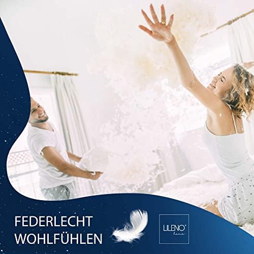 LILENO HOME Federkissen 80x80 cm - Allergikerfreundliches Schlafkissen für Kinder, 1200 g Federfüllung!