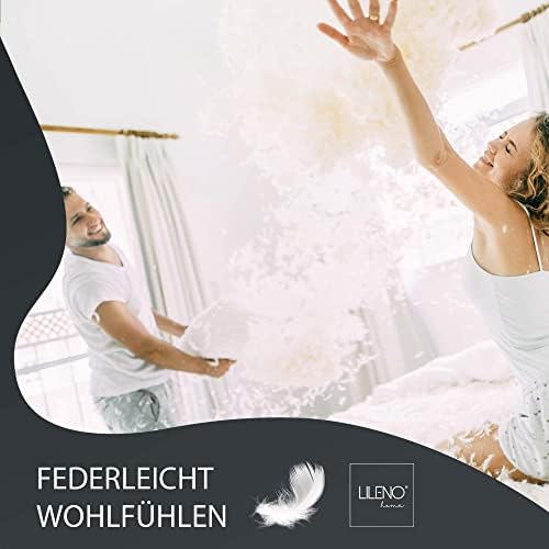 LILENO HOME Federkissen 80x80 cm - Allergikerfreundliches Schlafkissen für Kinder, 1200 g Federfüllung!