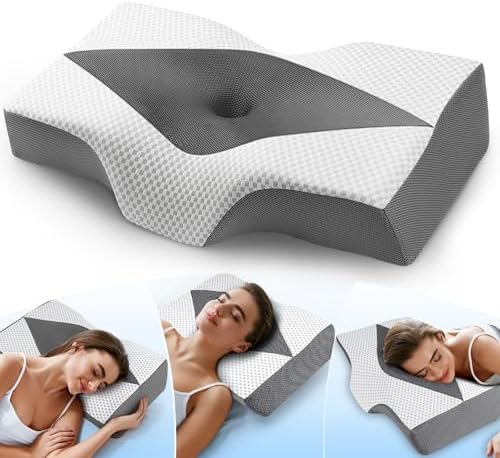 Orthopädisches Memory Foam Kopfkissen – Ergonomisches Nackenstützkissen für schmerzfreies Schlafen mit kühlendem, waschb