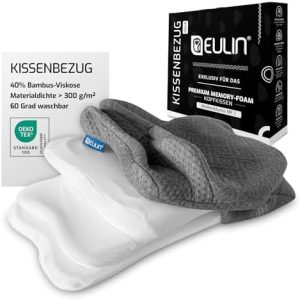 Orthopädischer Kissenbezug Wolkenblume MF1 - 60°C waschbar, ergonomisch, Oeko-TEX - grau für besseren Schlaf