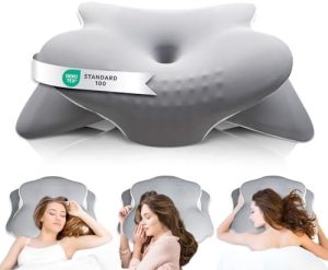 Ergonomisches Nackenkissen von - OEKO-TEX® geprüft für Allergiker - Orthopädisches Kopfkissen für erholsamen Schlaf (Gr