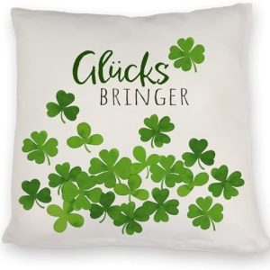 Klee Kissen von Klee – Glücksbringer mit Spruch für Hoffnung und Gesundheit – Perfekte Geschenkidee für jede Gelegenheit