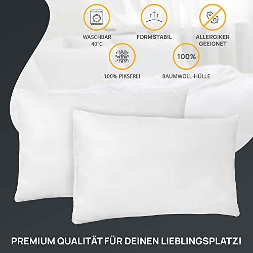 LILENO HOME Federkissen 80x80 cm - Allergikerfreundliches Schlafkissen für Kinder, 1200 g Federfüllung!