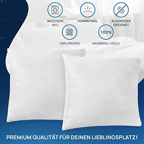 LILENO HOME Federkissen 80x80 cm - Allergikerfreundliches Schlafkissen für Kinder, 1200 g Federfüllung!