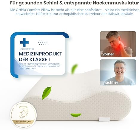 Orthopädisches Nackenkissen für Nackenschmerzen - Entspannt die Muskulatur im Bett