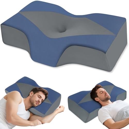 Orthopädisches Memory Foam Kopfkissen – Ergonomisches Nackenstützkissen für schmerzfreies Schlafen mit kühlendem, waschb