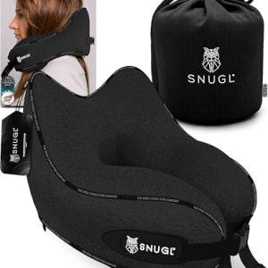 SNUGL Nackenkissen aus Memory Foam – Waschbar & Verstellbar für Flugzeug, Auto & Unterwegs