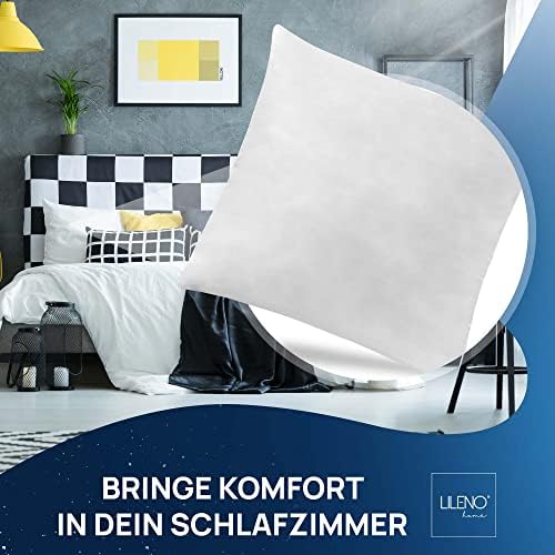 LILENO HOME Federkissen 80x80 cm - Allergikerfreundliches Schlafkissen für Kinder, 1200 g Federfüllung!