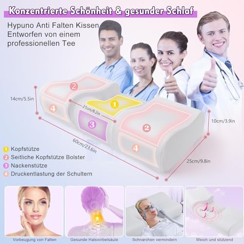 Orthopädisches Memory Foam Kopfkissen – Ergonomisches Nackenstützkissen für schmerzfreies Schlafen mit kühlendem, waschb