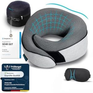 Proglobe Nackenkissen Flugzeug – 100% Memory Foam Reisekissen für ergonomischen Komfort, ideal für Reisen im Flugzeug, A