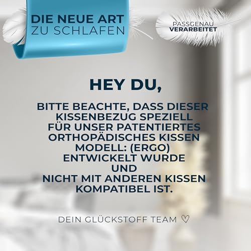 Glückstoff® Ergonomisches Nackenstützkissen aus Memory Foam für Seitenschläfer | Zertifiziertes Kopfkissen gegen Nackens
