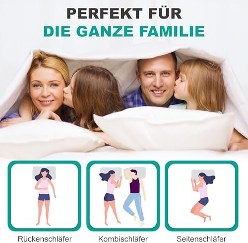 Neu Canada Daunenkissen 80x80 cm – 700 g weiche Daunen für erholsamen Schlafkomfort im Schlafzimmer
