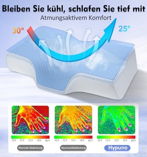 Orthopädisches Memory Foam Kopfkissen – Ergonomisches Nackenstützkissen für schmerzfreies Schlafen mit kühlendem, waschb