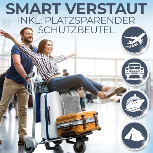 Ergonomisches Reisekissen von Markenname – 2in1 Nackenkissen für Flugzeug und Camping, 37x27 cm, grau mit Mikroperlen