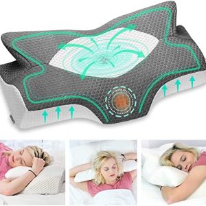 Elviros Memory Foam Kissen für Seitenschläfer, ergonomisch gegen Nackenschmerzen, 64cm x 38cm, OEKO-TEX STANDARD 100