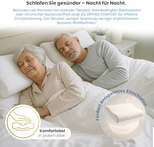 Orthopädisches Nackenkissen für Nackenschmerzen - Entspannt die Muskulatur im Bett
