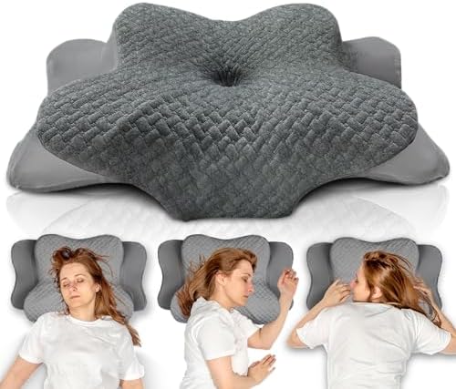Glückstoff® Ergonomisches Nackenstützkissen aus Memory Foam für Seitenschläfer | Zertifiziertes Kopfkissen gegen Nackens