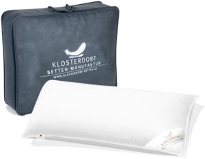 Klosterdorf Premium 3-Kammer Kopfkissen ''funktionell'' - 40x80 cm, handgefertigt in Deutschland für gesunden Schlaf